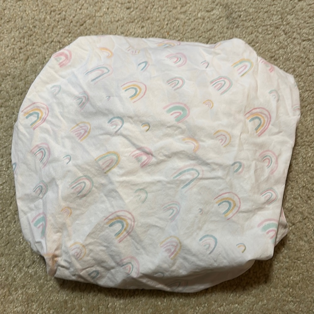 Lambs and Ivy watercolor rainbow standard crib sheet